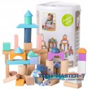 Drewniane klocki 100 szt wiaderko + sorter ECOTOYS ECOTOYS