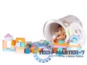 Drewniane klocki 100 szt wiaderko + sorter ECOTOYS ECOTOYS