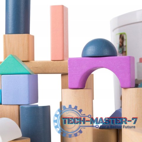 Drewniane klocki 100 szt wiaderko + sorter ECOTOYS ECOTOYS Drewniane klocki 100 szt wiaderko + sorter ECOTOYS ECOTOYS