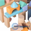 Drewniane klocki 100 szt wiaderko + sorter ECOTOYS ECOTOYS