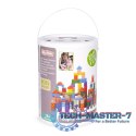 Drewniane klocki dla dzieci 100 szt. sorter wiaderko ECOTOYS ECOTOYS