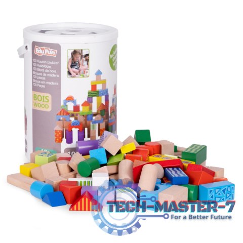 Drewniane klocki dla dzieci 100 szt. sorter wiaderko ECOTOYS ECOTOYS Drewniane klocki dla dzieci 100 szt. sorter wiaderko ECOTOYS ECOTOYS