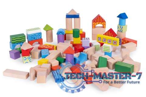 Drewniane klocki dla dzieci 100 szt. sorter wiaderko ECOTOYS ECOTOYS Drewniane klocki dla dzieci 100 szt. sorter wiaderko ECOTOYS ECOTOYS