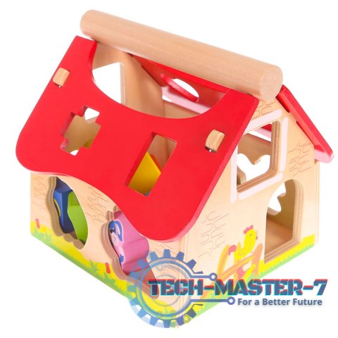 Drewniany domek, farma sorter z klockami ECOTOYS ECOTOYS
