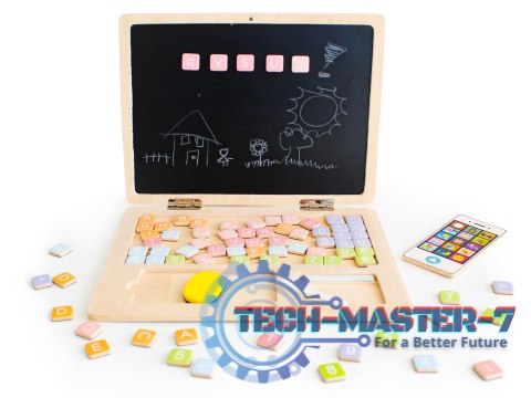 Drewniany laptop edukacyjny tablica magnetyczna ECOTOYS ECOTOYS Drewniany laptop edukacyjny tablica magnetyczna ECOTOYS ECOTOYS