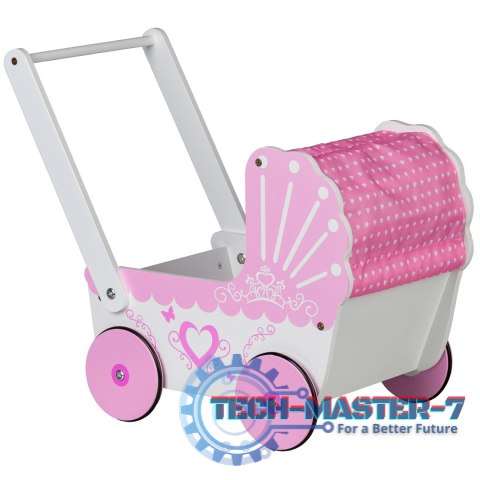 Drewniany wózek dla lalek z daszkiem ECOTOYS ECOTOYS Drewniany wózek dla lalek z daszkiem ECOTOYS ECOTOYS