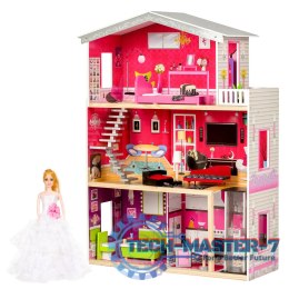 Duży drewniany domek z windą dla lalek - Rezydencja Malibu ECOTOYS ECOTOYS