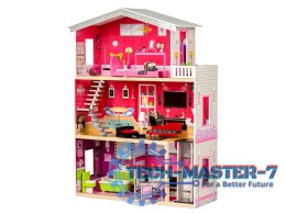 Duży drewniany domek z windą dla lalek - Rezydencja Malibu ECOTOYS ECOTOYS