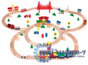 Drewniana kolejka na baterie 90 elementów ECOTOYS ECOTOYS