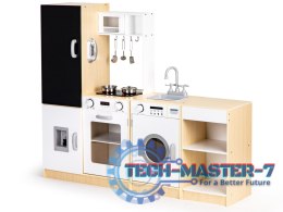 Drewniana kuchnia dla dzieci osobne segmenty XXL tablica + LED ECOTOYS ECOTOYS