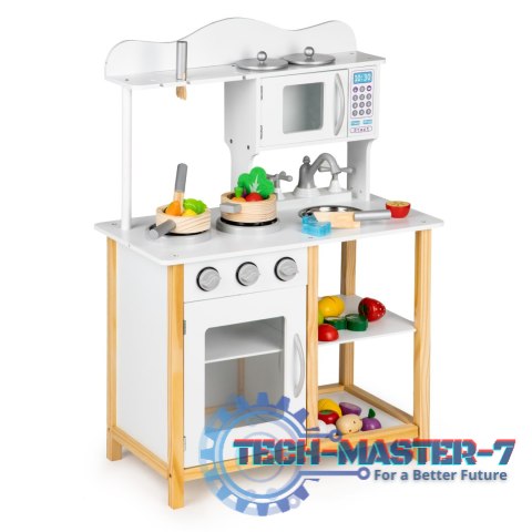 Drewniana kuchnia dla dzieci z piekarnikiem + akcesoria ECOTOYS ECOTOYS Drewniana kuchnia dla dzieci z piekarnikiem + akcesoria ECOTOYS ECOTOYS