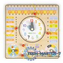 Drewniana tablica manipulacyjna kalendarz zegar ECOTOYS ECOTOYS