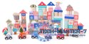 Drewniane klocki edukacyjne miasto z matą 115 szt ECOTOYS ECOTOYS
