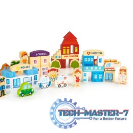 Drewniane klocki edukayjne miasto zoo 120 el. ECOTOYS ECOTOYS