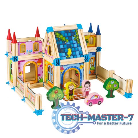 Drewniane klocki konstrukcyjne budowanie domek 6w1 ECOTOYS ECOTOYS Drewniane klocki konstrukcyjne budowanie domek 6w1 ECOTOYS ECOTOYS