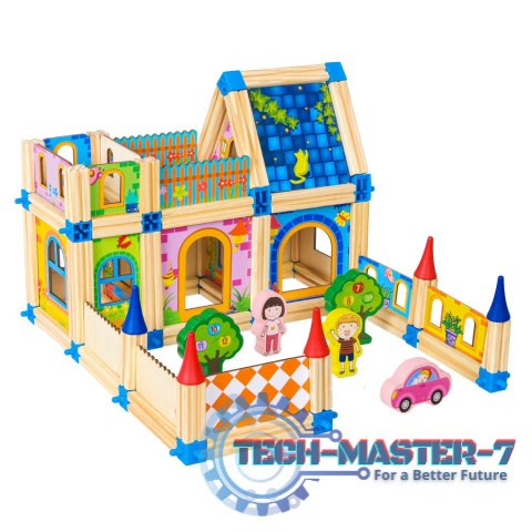Drewniane klocki konstrukcyjne budowanie domek 6w1 ECOTOYS ECOTOYS Drewniane klocki konstrukcyjne budowanie domek 6w1 ECOTOYS ECOTOYS