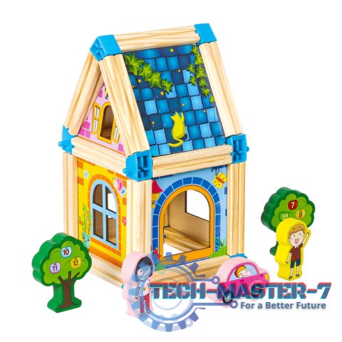 Drewniane klocki konstrukcyjne budowanie domek 6w1 ECOTOYS ECOTOYS Drewniane klocki konstrukcyjne budowanie domek 6w1 ECOTOYS ECOTOYS