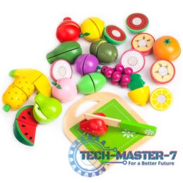 Drewniane owoce do krojenia 20 sztuk ECOTOYS ECOTOYS
