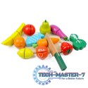 Drewniane owoce warzywa jedzenie do krojenia 13 sztuk ECOTOYS ECOTOYS