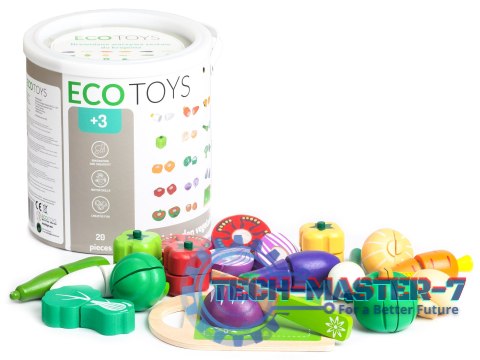 Drewniane warzywa do krojenia dla dzieci 20 sztuk ECOTOYS ECOTOYS