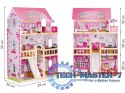Drewniany domek dla lalek mebelki led ECOTOYS ECOTOYS