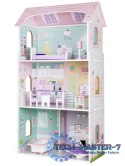 Drewniany domek dla lalek + mebelki wysoka rezydencja Jagodowa ECOTOYS ECOTOYS