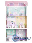 Drewniany domek dla lalek + mebelki wysoka rezydencja Jagodowa ECOTOYS ECOTOYS