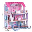 Drewniany domek dla lalek z oświetleniem LED + zestaw mebelków ECOTOYS ECOTOYS