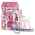 Drewniany domek dla lalek z windą XXL zjeżdżalnia ECOTOYS ECOTOYS