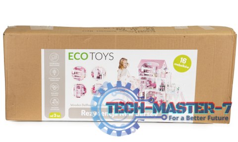 Drewniany domek dla lalek z windą XXL zjeżdżalnia ECOTOYS ECOTOYS Drewniany domek dla lalek z windą XXL zjeżdżalnia ECOTOYS ECOTOYS
