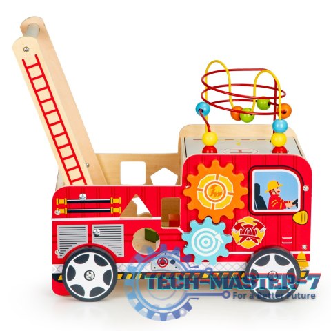 Drewniany pchacz edukacyjny z klockami dla dzieci - Straż Pożarna ECOTOYS ECOTOYS Drewniany pchacz edukacyjny z klockami dla dzieci - Straż Pożarna ECOTOYS ECOTOYS