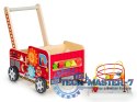 Drewniany pchacz edukacyjny z klockami dla dzieci - Straż Pożarna ECOTOYS ECOTOYS