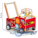 Drewniany pchacz edukacyjny z klockami dla dzieci - Straż Pożarna ECOTOYS ECOTOYS