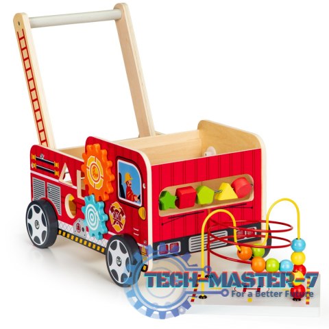Drewniany pchacz edukacyjny z klockami dla dzieci - Straż Pożarna ECOTOYS ECOTOYS Drewniany pchacz edukacyjny z klockami dla dzieci - Straż Pożarna ECOTOYS ECOTOYS