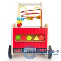 Drewniany pchacz edukacyjny z klockami dla dzieci - Straż Pożarna ECOTOYS ECOTOYS
