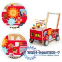 Drewniany pchacz edukacyjny z klockami dla dzieci - Straż Pożarna ECOTOYS ECOTOYS