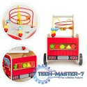 Drewniany pchacz edukacyjny z klockami dla dzieci - Straż Pożarna ECOTOYS ECOTOYS
