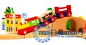 Drewniany pociąg kolejka 74 elementy ECOTOYS ECOTOYS