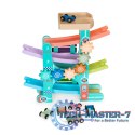 Drewniany tor zjeżdżalnia + 6 autek + cymbałki ECOTOYS ECOTOYS