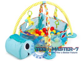 Duża mata edukacyjna żółwik 3w1 kojec z piłkami 0+ ECOTOYS ECOTOYS