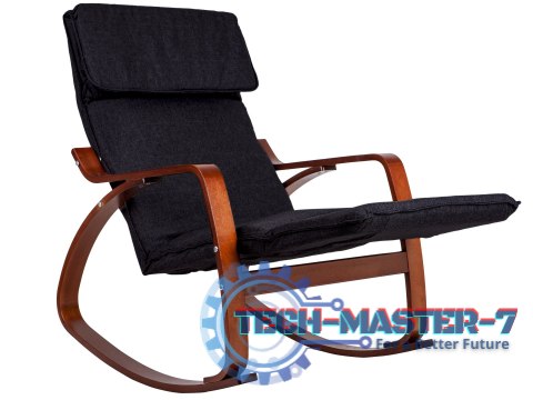 Fotel bujany regulowany podnóżek drewniane ramiona ModernHome ModernHome Fotel bujany regulowany podnóżek drewniane ramiona ModernHome ModernHome