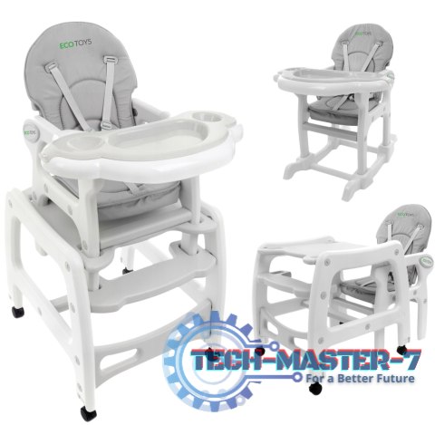 Fotelik krzesełko do karmienia 3w1 bujany fotel krzeseło ze stoliczkiem ECOTOYS ECOTOYS Fotelik krzesełko do karmienia 3w1 bujany fotel krzeseło ze stoliczkiem ECOTOYS ECOTOYS