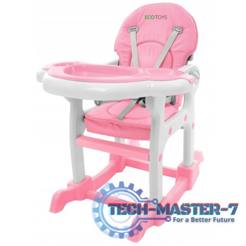 Fotelik krzesełko do karmienia różowe 3w1 bujany fotel krzeseło ze stoliczkiem ECOTOYS ECOTOYS Fotelik krzesełko do karmienia różowe 3w1 bujany fotel krzeseło ze stoliczkiem ECOTOYS ECOTOYS