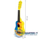 Gitara dla dzieci drewniana metalowe struny kostka- żółta ECOTOYS ECOTOYS