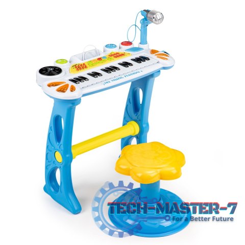 Keyboard organki pianinko z mikrofonem mp3 niebieskie MULTISTORE Keyboard organki pianinko z mikrofonem mp3 niebieskie MULTISTORE