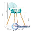 Krzesełko fotelik do karmienia 2w1 niebieskie ECOTOYS ECOTOYS