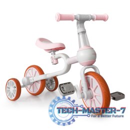 Rower rowerek biegowy 4w1 Pedały Kółka boczne różowy ECOTOYS ECOTOYS