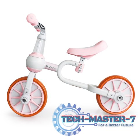 Rower rowerek biegowy 4w1 Pedały Kółka boczne różowy ECOTOYS ECOTOYS Rower rowerek biegowy 4w1 Pedały Kółka boczne różowy ECOTOYS ECOTOYS