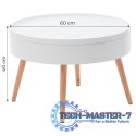 Stolik kawowy okrągły ze schowkiem 60cm ModernHome ModernHome