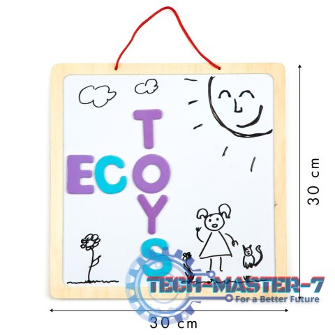 Tablica edukacyjna 3w1 magnetyczna kredowa literki ECOTOYS ECOTOYS Tablica edukacyjna 3w1 magnetyczna kredowa literki ECOTOYS ECOTOYS